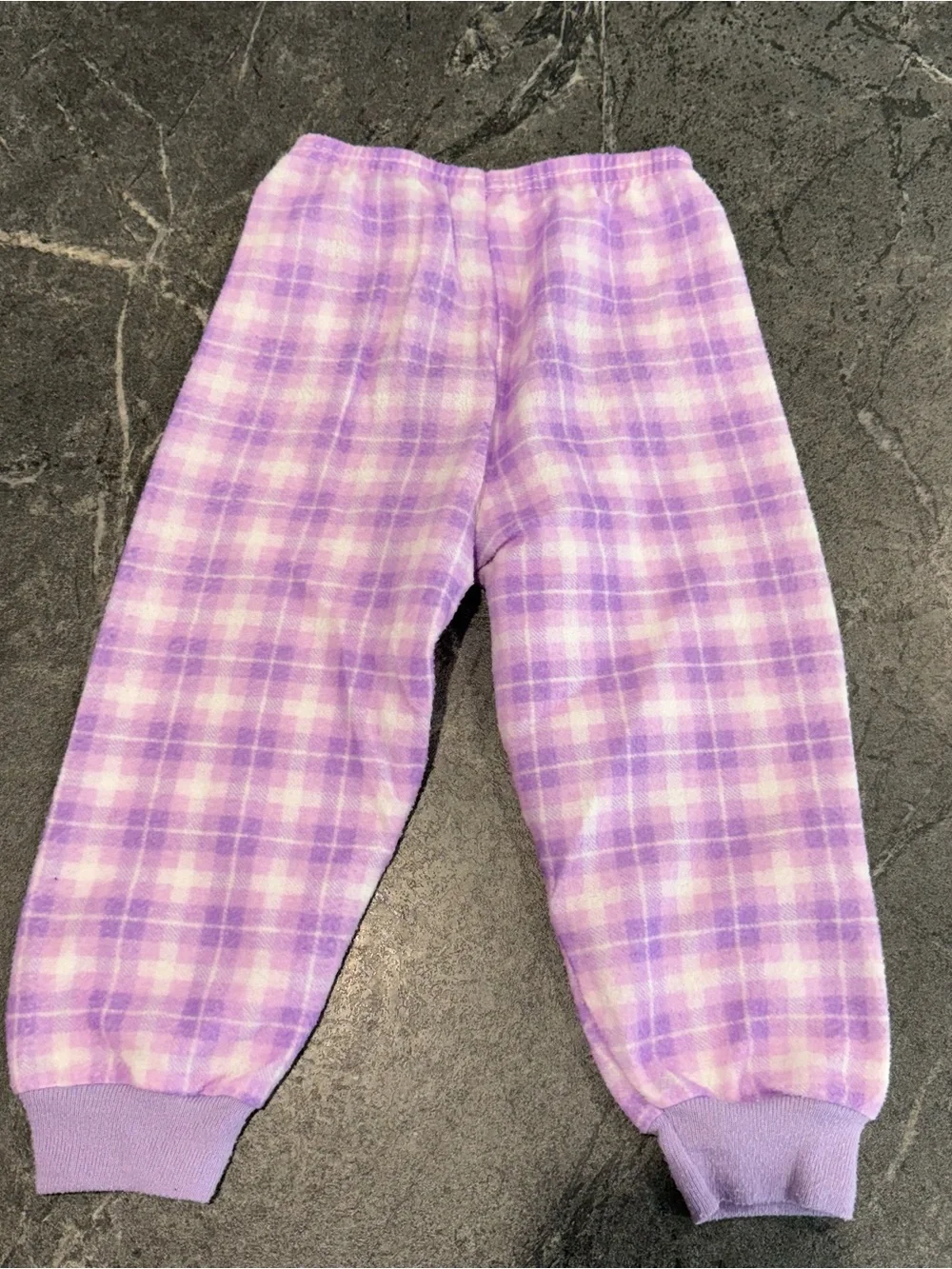 Vintage Barney pajama set girls 3T Bedtime pjs 90s purple plaid